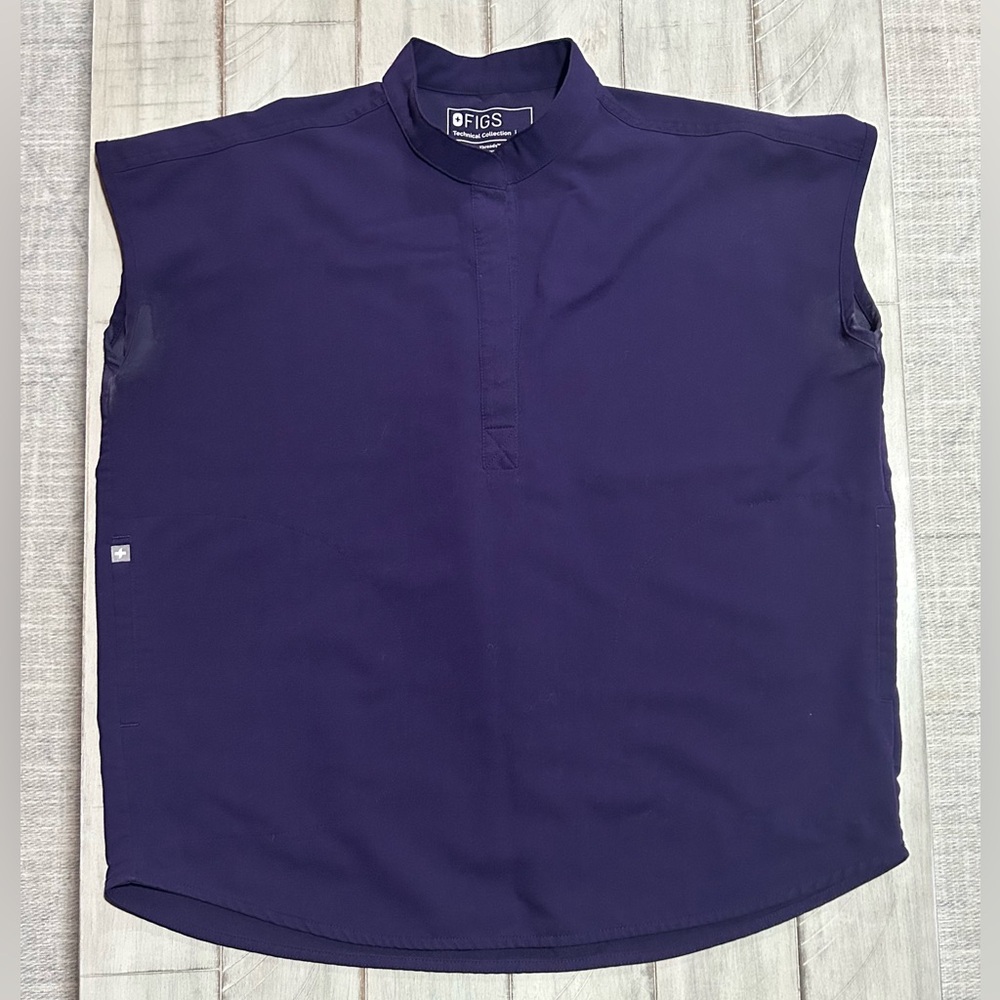 Figs Small Dark Purple Oversized Rafaela Scrub Top